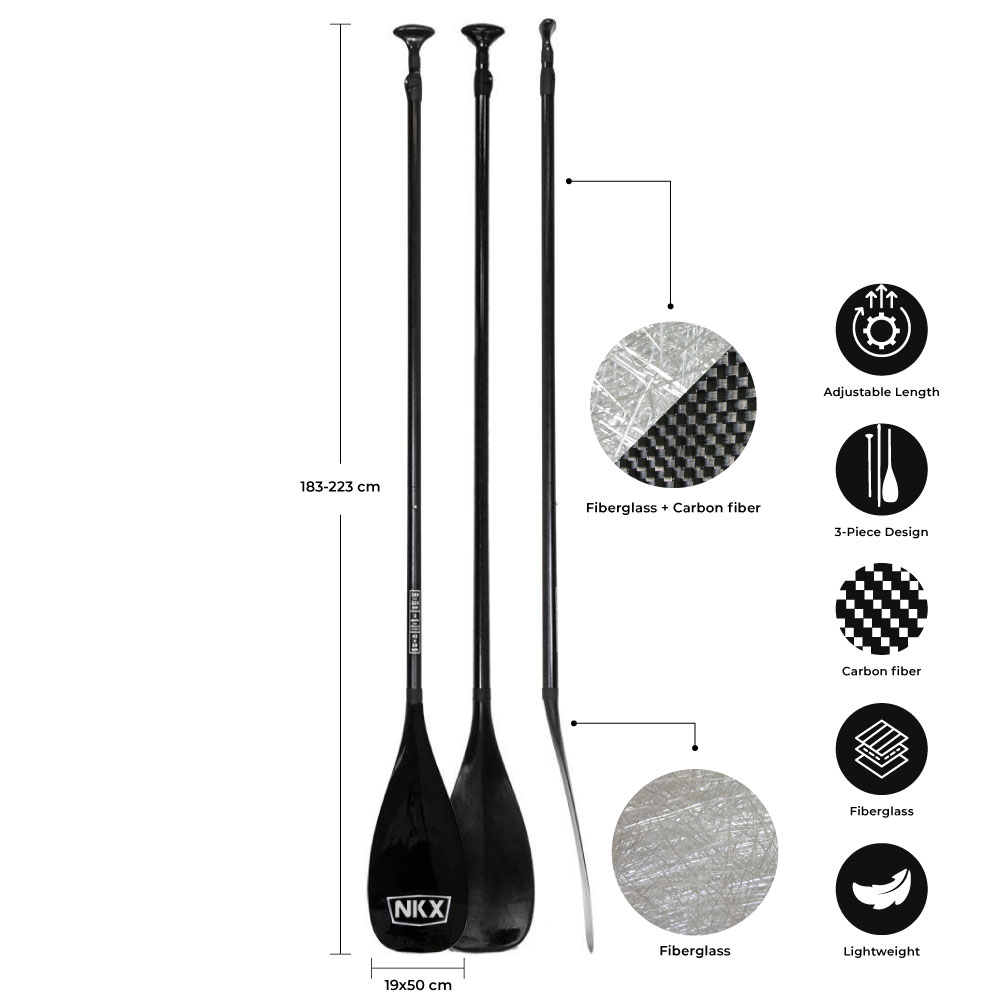 NKX Carbon/Fiberglass SUP Paddle