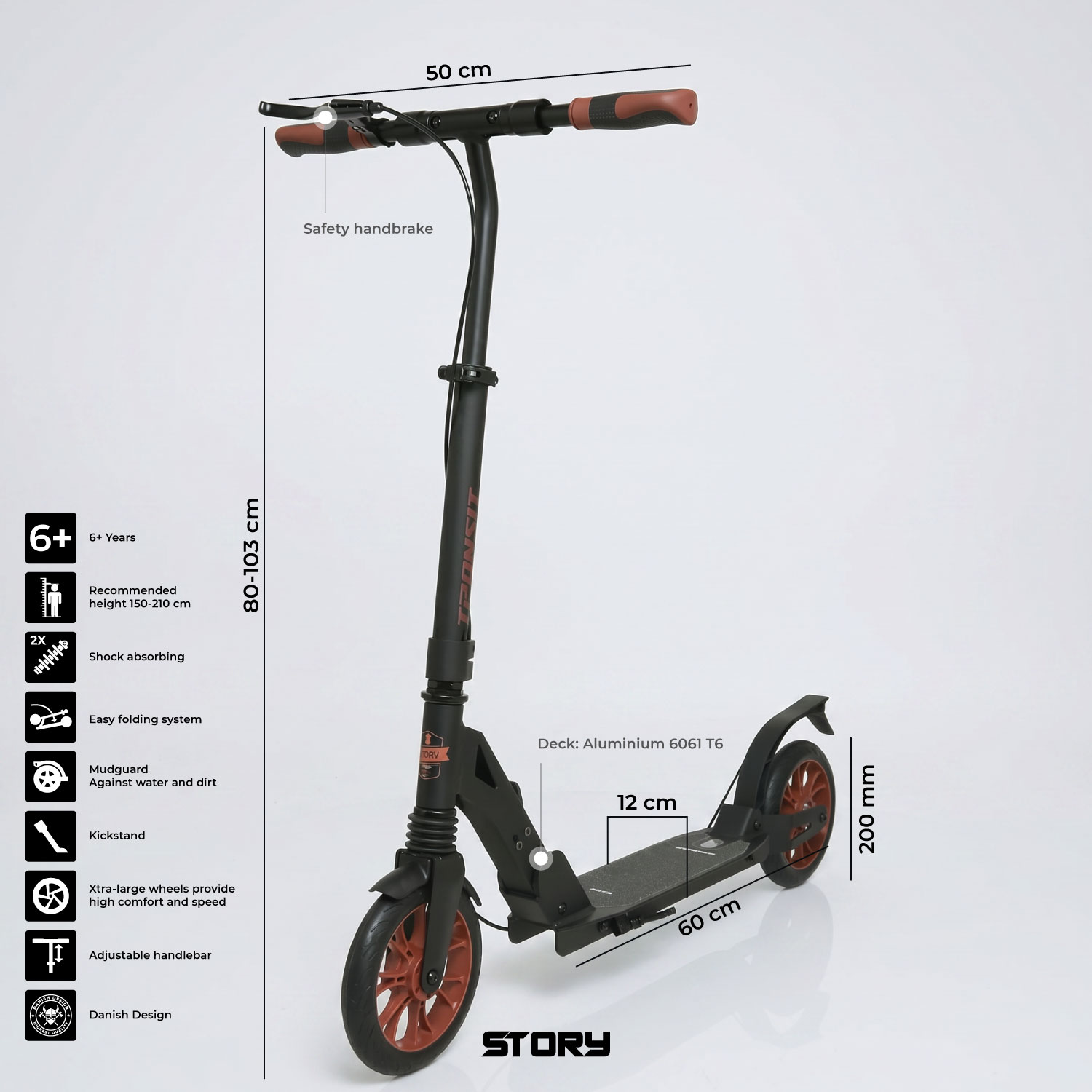 Story Transit X Kick Scooter with dual suspension + disc brake