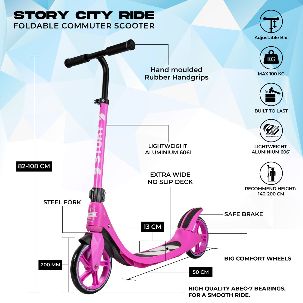 Story City Ride Adjustable Kick Scooter