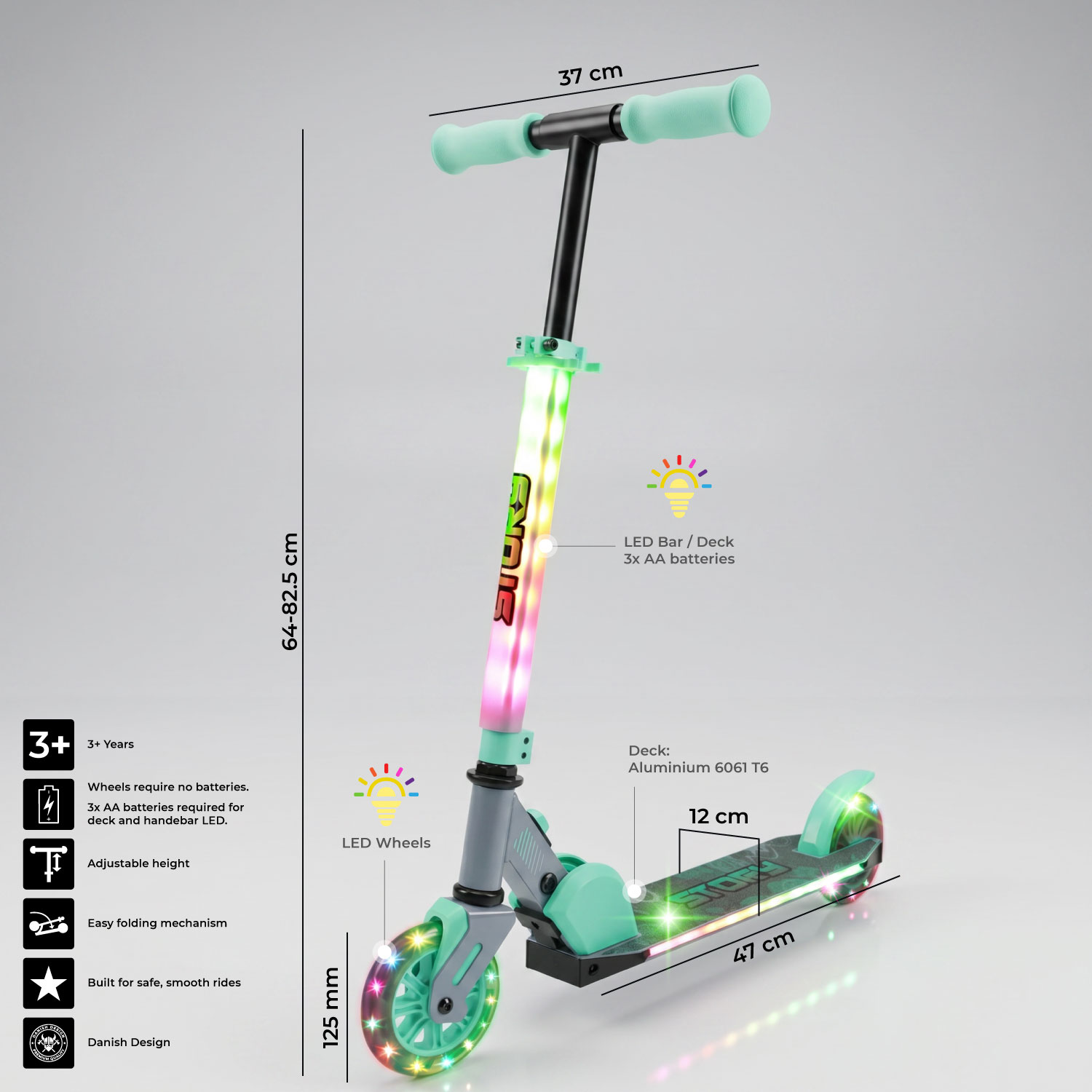 Story Everything Led Kinds Foldable Kids Kick Scooter