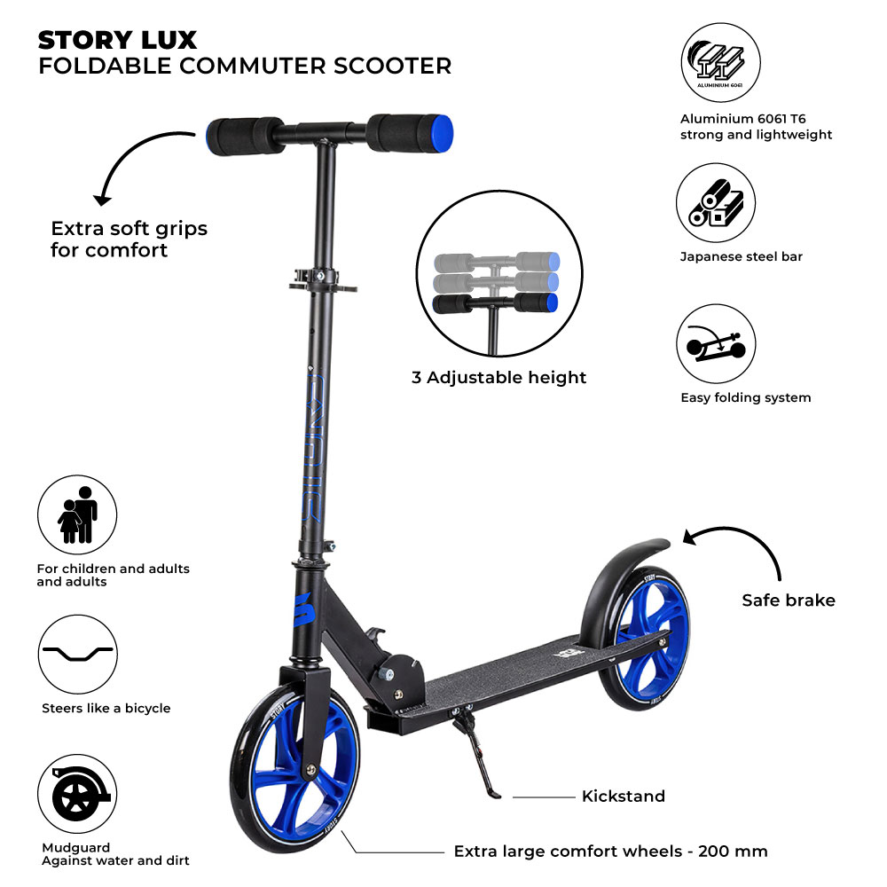 Story Lux Adjustable Kids Kick Scooter