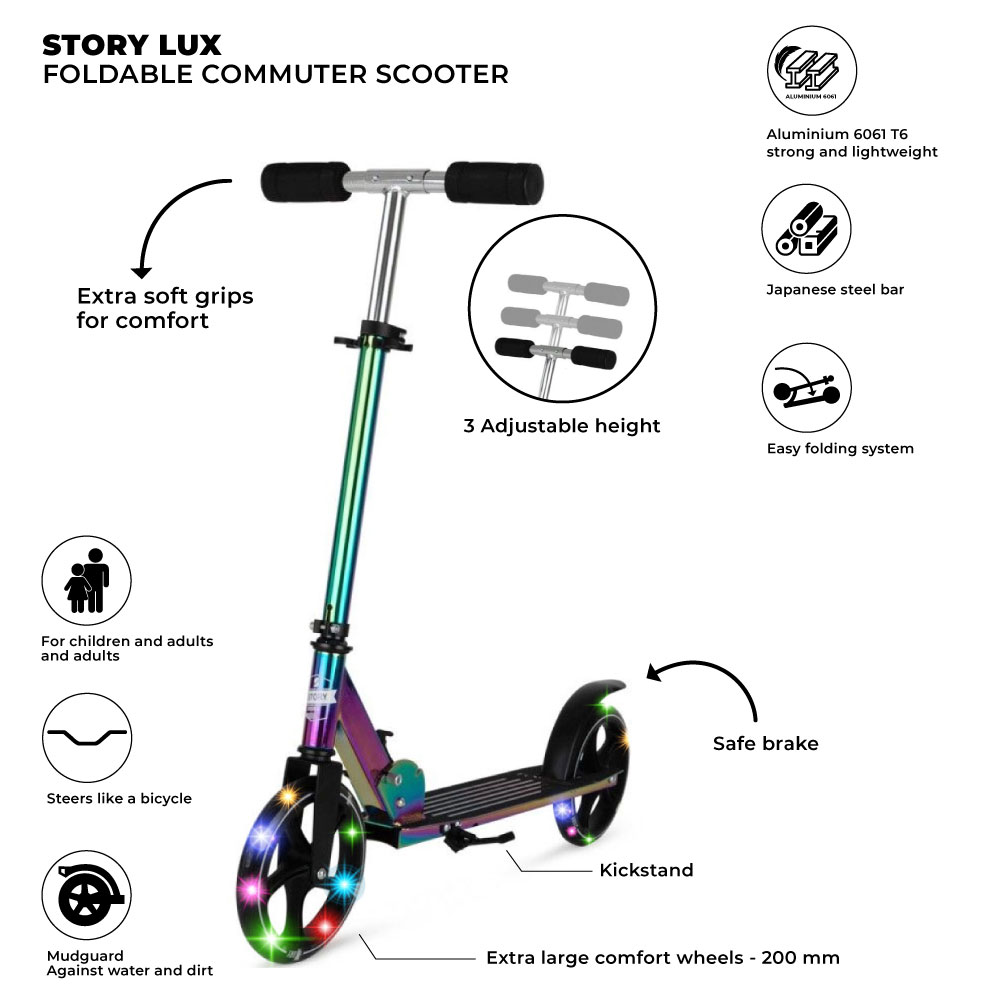 Story Lux Adjustable Kids Kick Scooter
