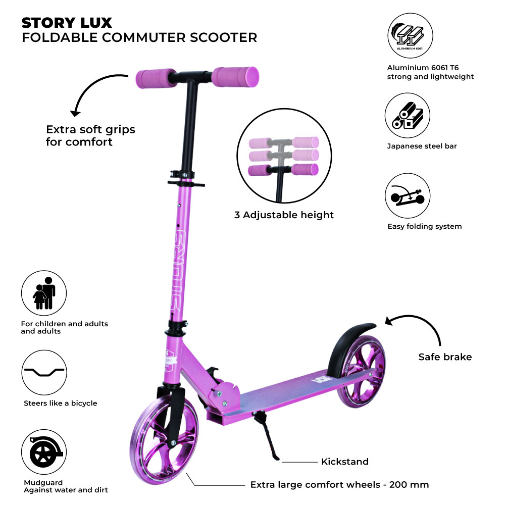 Story Lux Adjustable Kids Kick Scooter